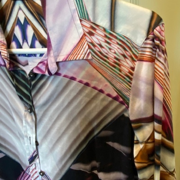 ETERNA Premium Ladies' blouse sz 38 EU sz US S 100% cotton multicolour retro - Picture 9 of 16